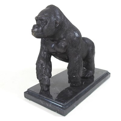 Lot 656 - A bronze gorilla