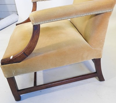 Lot 54 - A George III mahogany Gainsborough style armchair