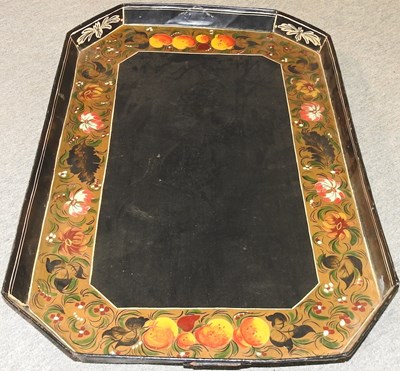 Lot 415 - A tole style tray