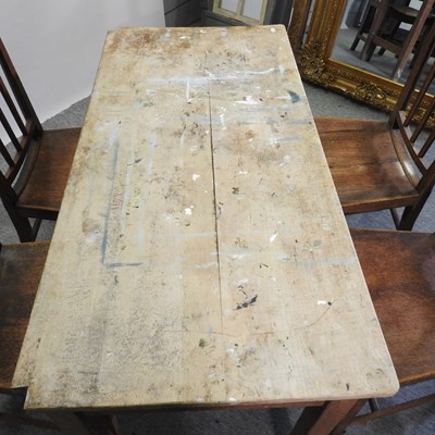 Lot 107 - A antique pine work table