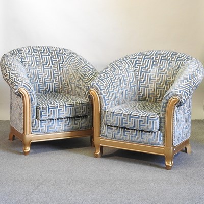 Lot 584 - A pair of armchairs