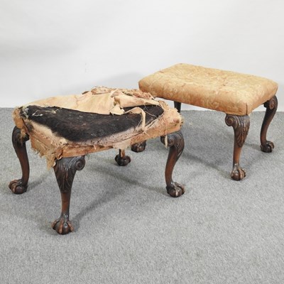 Lot 490 - A pair of 19th century carved mahogany footstools