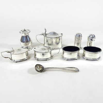 Lot 87 - A collection of silver condiments