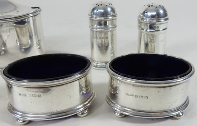 Lot 87 - A collection of silver condiments