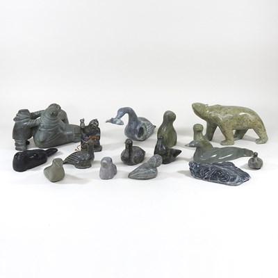 Lot 72 - A collection of Inuit stone carvings