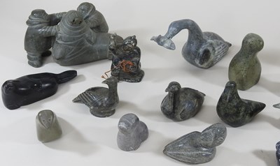 Lot 72 - A collection of Inuit stone carvings