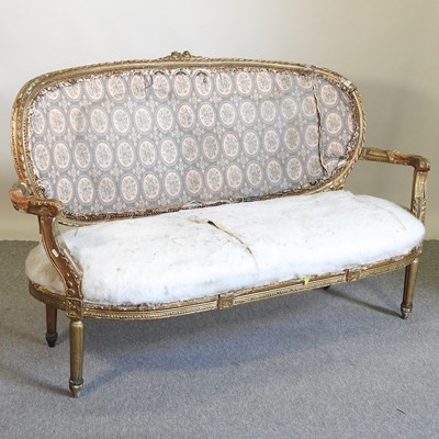 Lot 486 - A gilt framed sofa