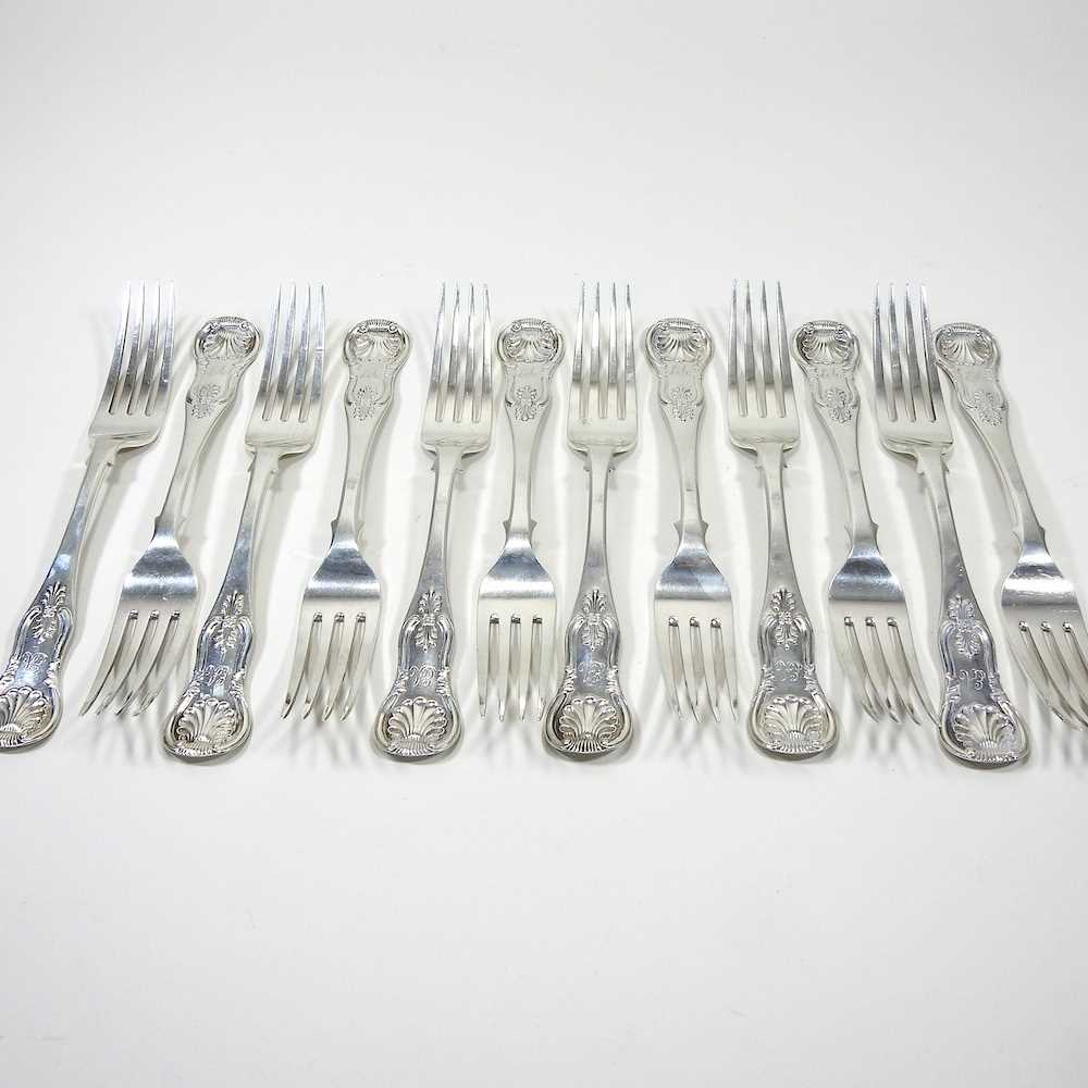 Lot 234 - Twelve William IV Scottish silver forks