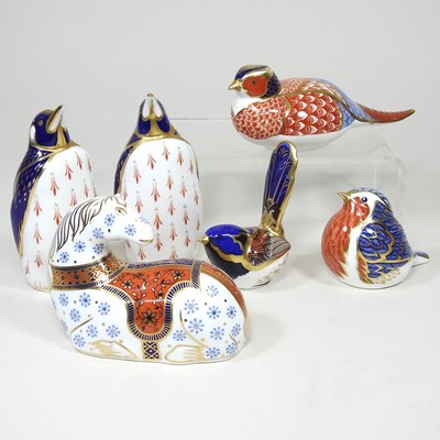 Lot 308 - Six Royal Crown Derby paperweights