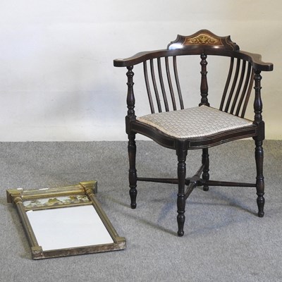 Lot 444 - A pier mirror and chair