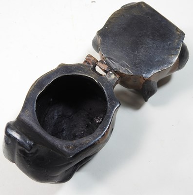 Lot 30 - A novelty bronze inkwell