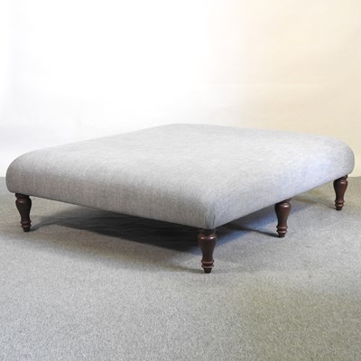 Lot 565 - A large grey upholstered stool