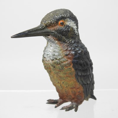 Lot 75 - A 19th century Austrian cold painted model of a kingfisher