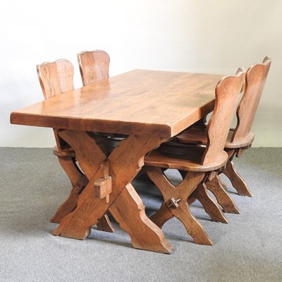 Lot 519 - A modern oak refectory table