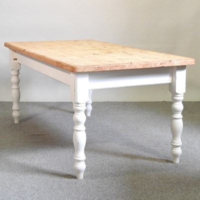 Lot 362 - A pine and painted kitchen table