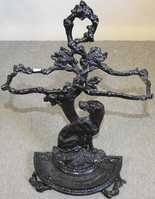 Lot 94 - A black painted cast iron stick stand