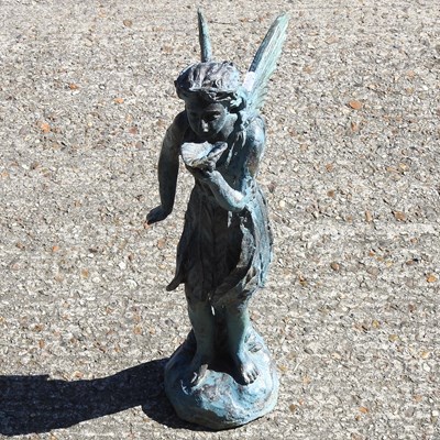 Lot 306 - A verdigris garden fairy