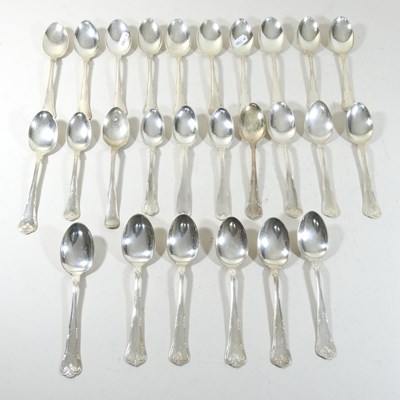 Lot 138 - A set of twenty-one Danish silver table spoons