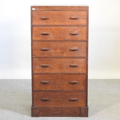 Lot 531 - An early 20th century oak bank drawers