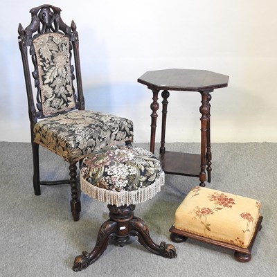 Lot 535 - A carved and tapestry upholstered chair