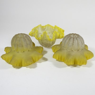 Lot 104 - Three yellow glass shades