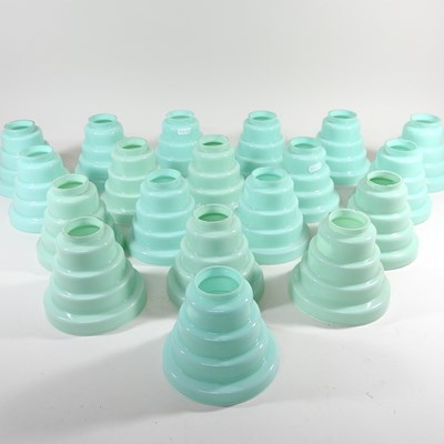 Lot 146 - A collection of deco glass lamp shades