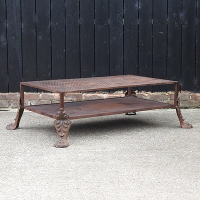 Lot 317 - A rusted metal coffee table