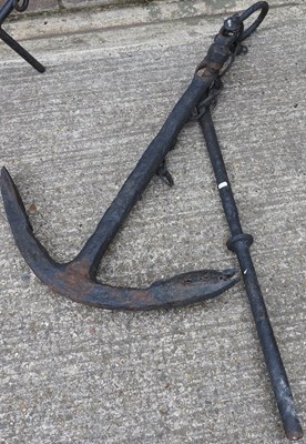 Lot 303 - An antique iron ship's anchor