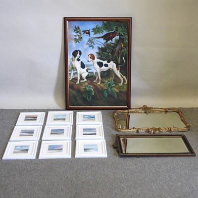 Lot 535 - A collection of mirrors and pictures