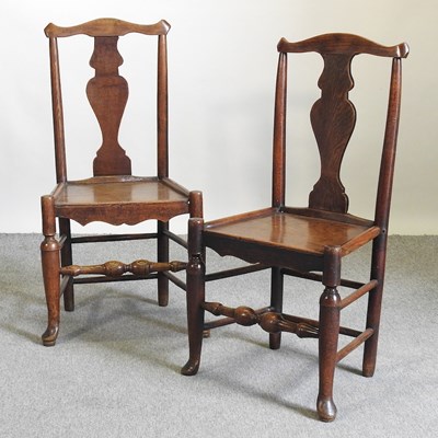 Lot 364 - A pair of elm side chairs