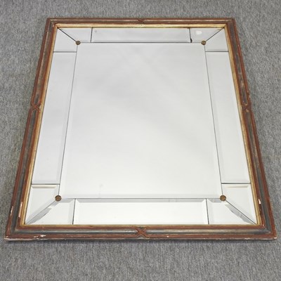 Lot 74 - An antique style bevelled glass wall mirror