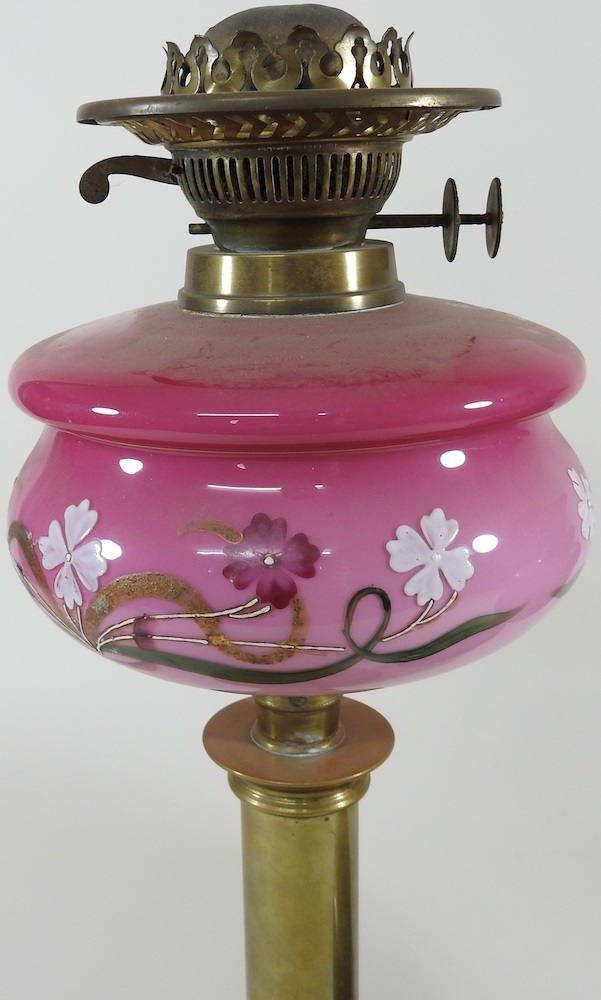 Lot 751 Two brass oil lamp bases