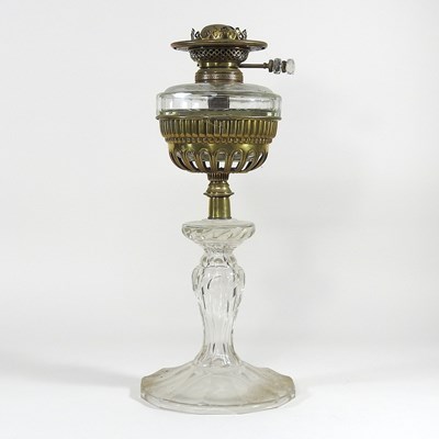 Lot 94 - A glass oil lamp base