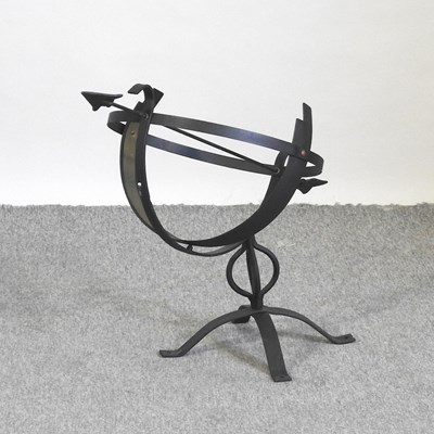 Lot 698 - A black painted metal armillary sphere