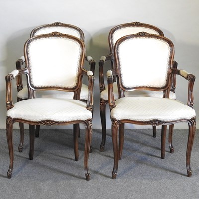 Lot 727 - A set of four French style armchairs