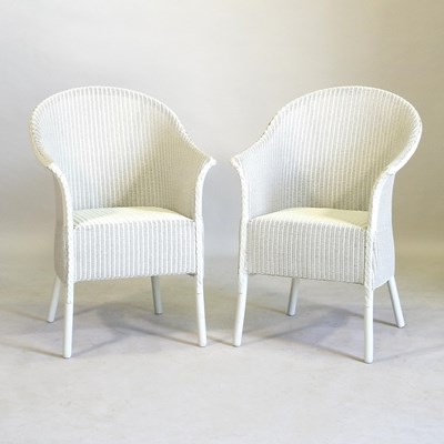 Lot 417 - A pair of Lloyd Loom style chairs