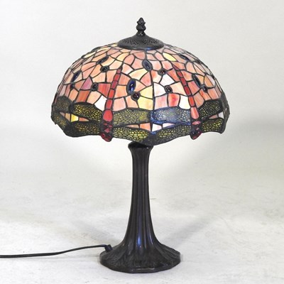 Lot 530 - A Tiffany style lamp