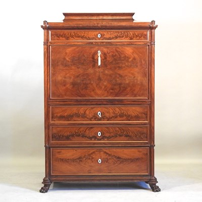 Lot 446 - A 19th century mahogany escritoire