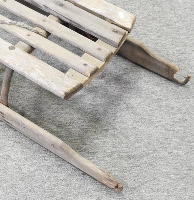 Lot 329 - A vintage wooden sledge