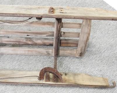 Lot 329 - A vintage wooden sledge