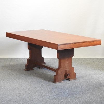 Lot 500 - A mid 20th century teak refectory dining table