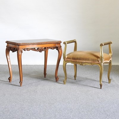 Lot 186 - A table and a stool