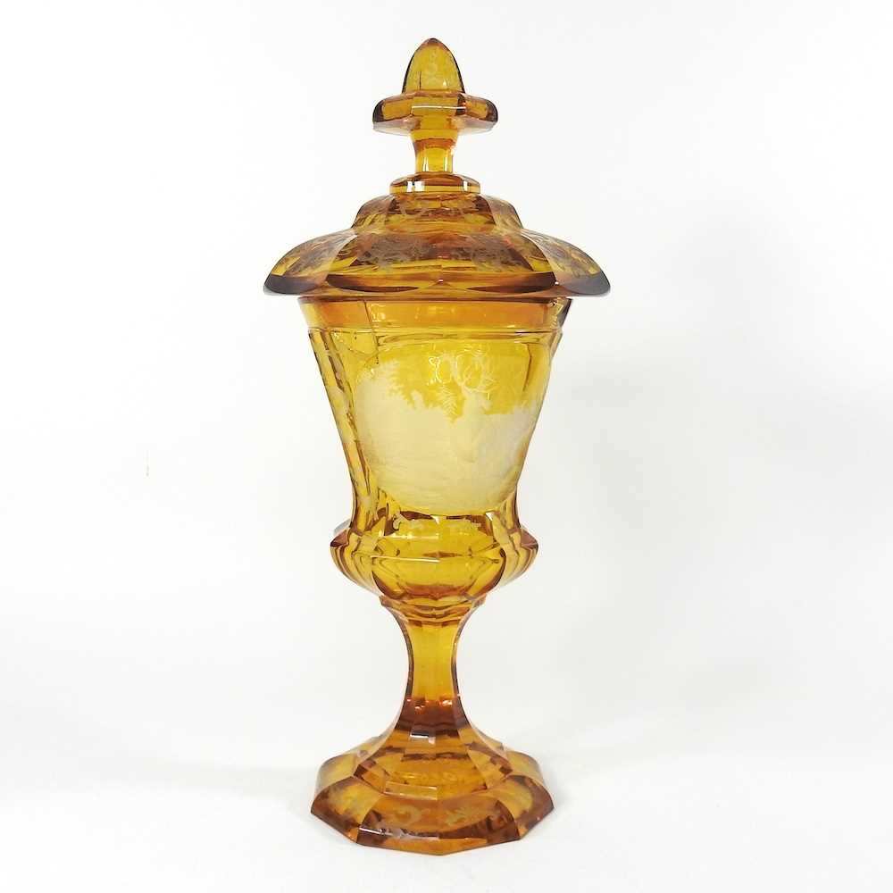 Lot 245 A Bohemian glass jar