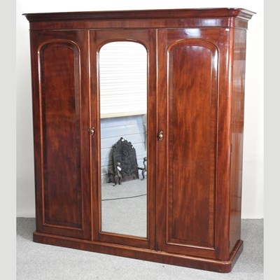 Lot 504 - A Victorian mahogany triple wardrobe