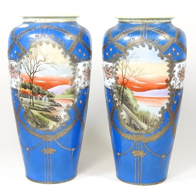 Lot 589 - A pair of Noritake vases