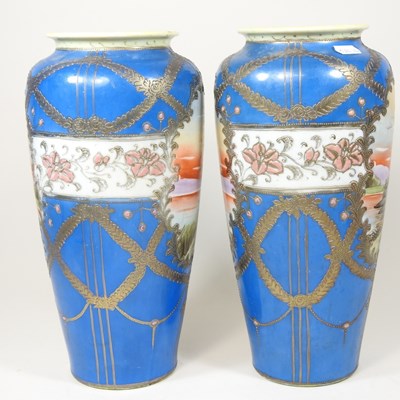 Lot 589 - A pair of Noritake vases