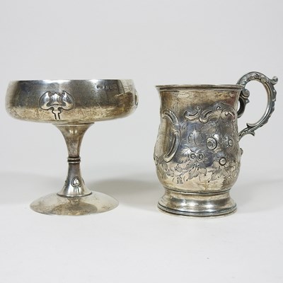 Lot 27 - A silver mug and bowl