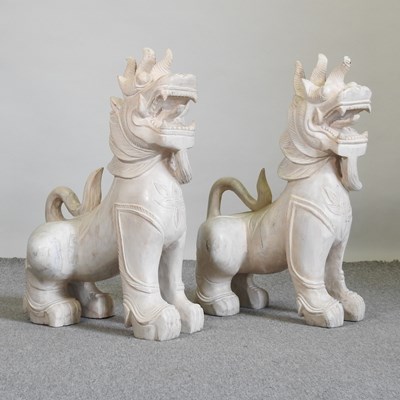 Lot 179 - A pair of wooden dragons