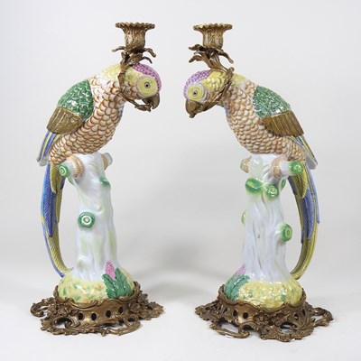 Lot 463 - A pair of candlesticks