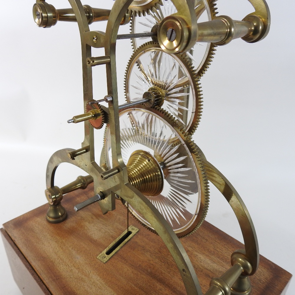 Lot 95 A hand made brass skeleton clock movement